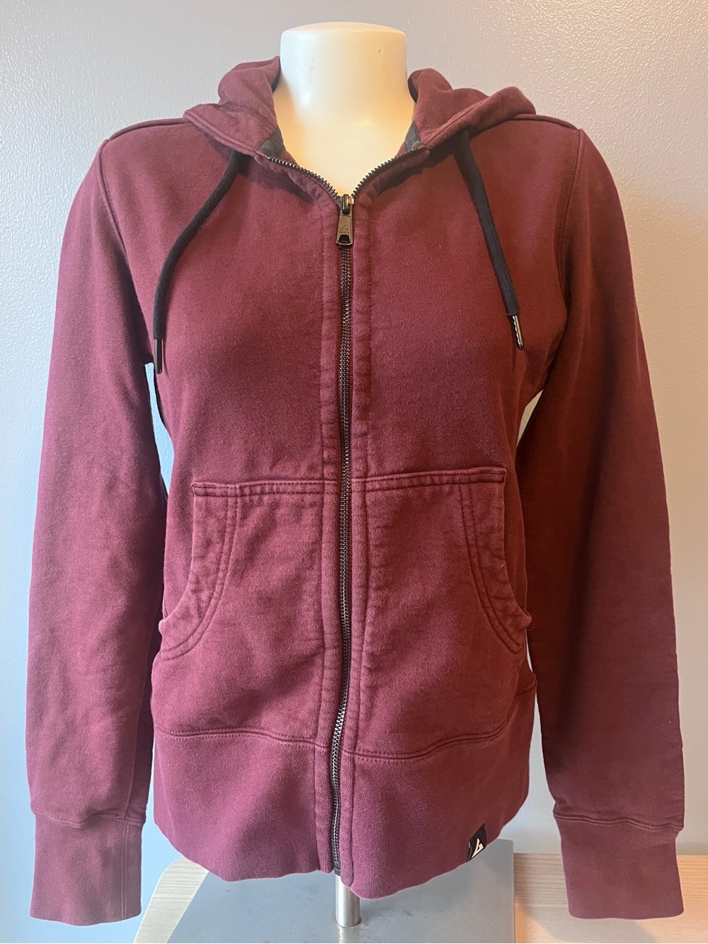 American Giant Women's Relaxed Classic Full Zip Hoodie, Burgundy, Small, $158